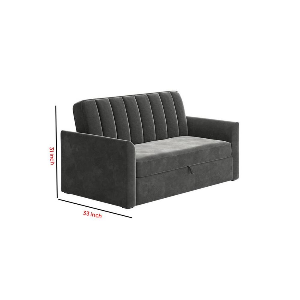 Hajel 3 Pull Out Sofa Cum Bed In Dark grey Colour