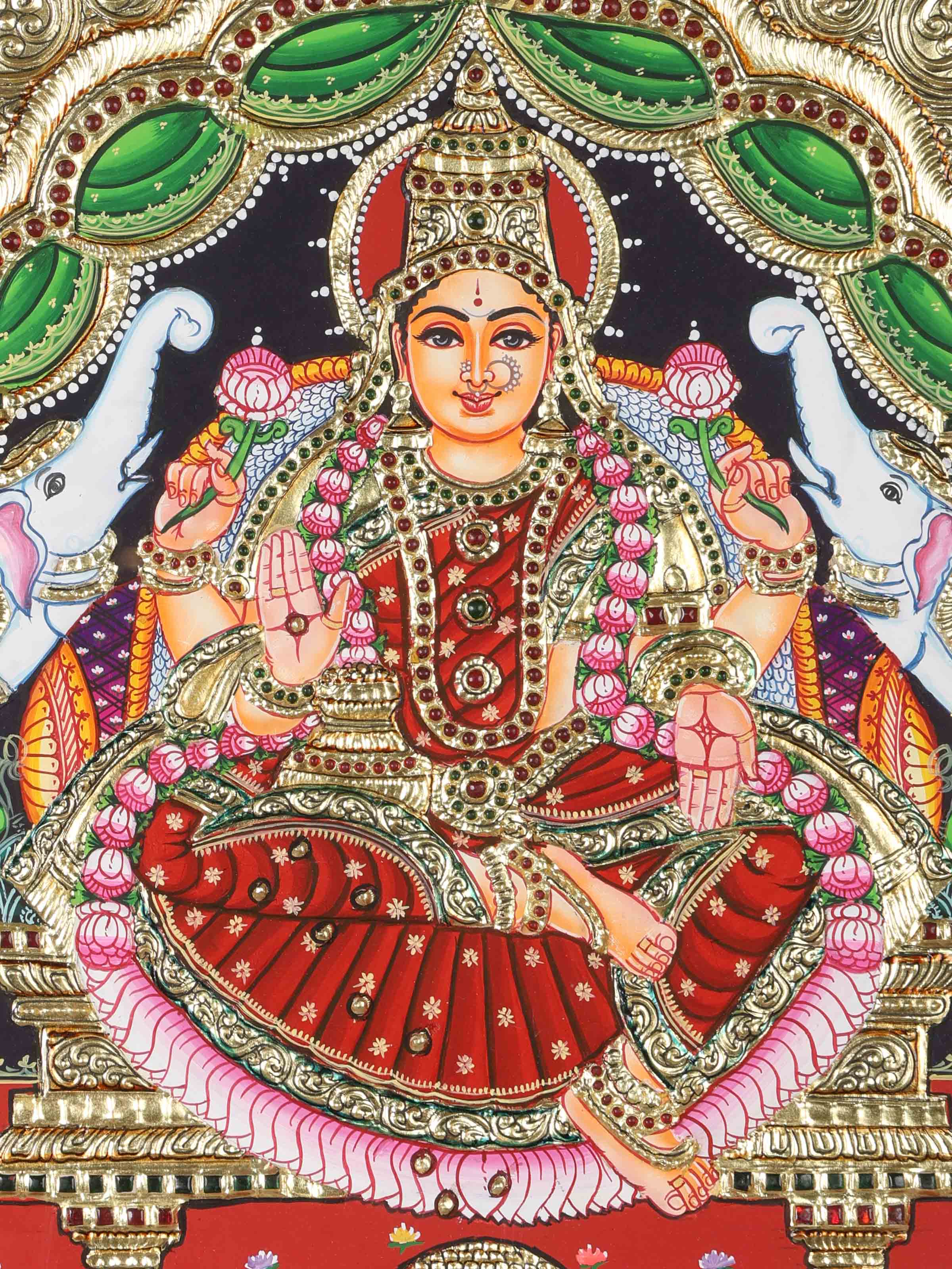 Gaja Lakshmi Thanjavur Painting