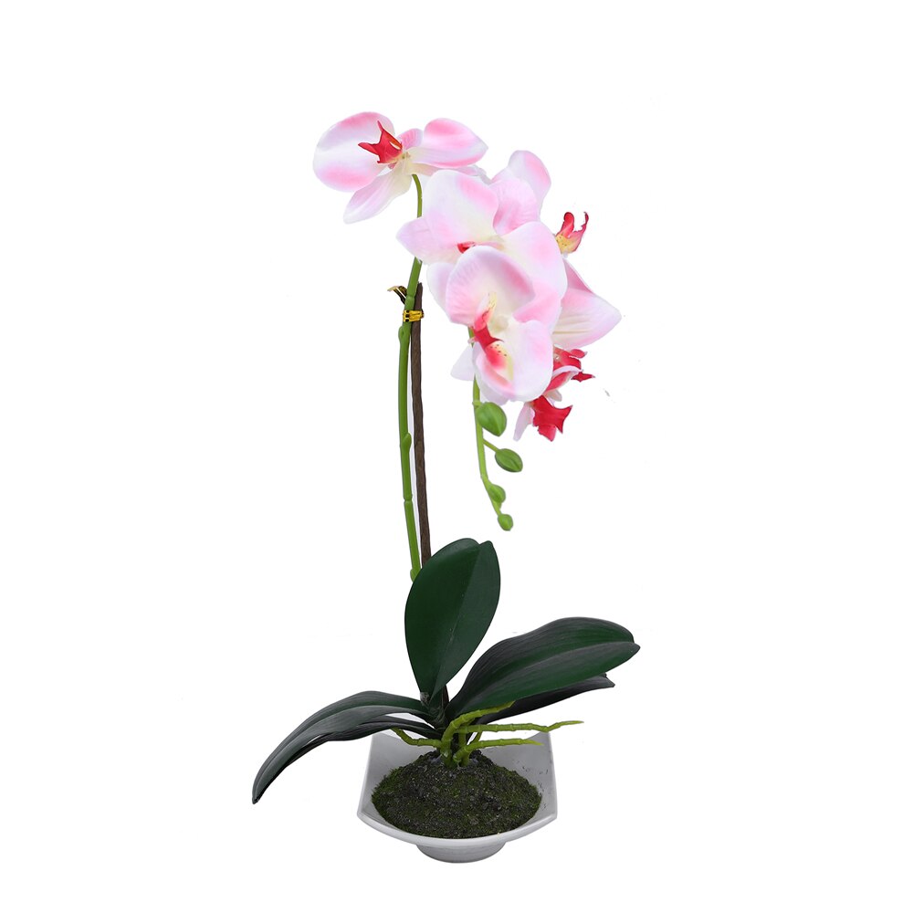 White 1 Pieces Orchid Artificial Plant With Pot