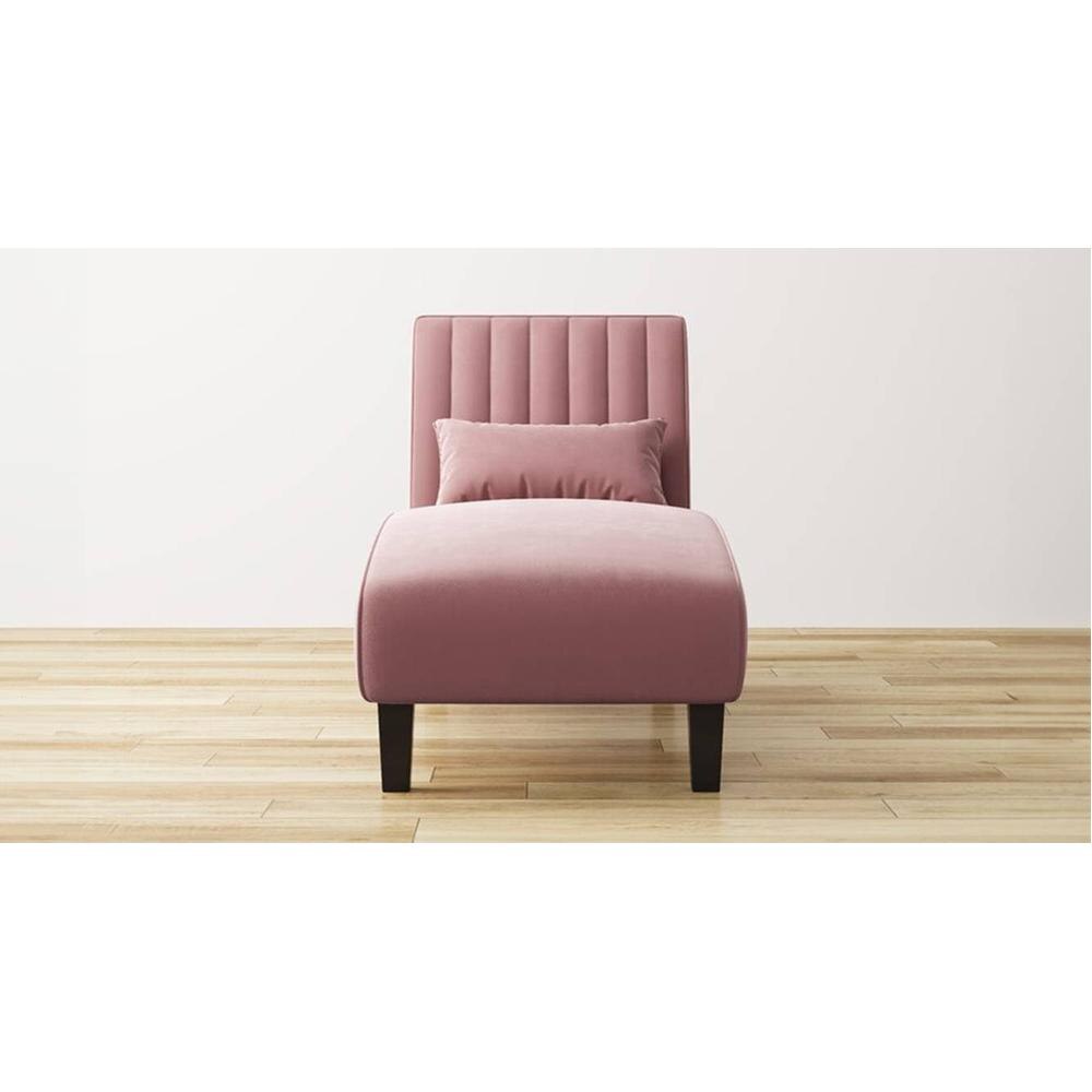Fiest Velvet Chaise Launger in Pink Colour