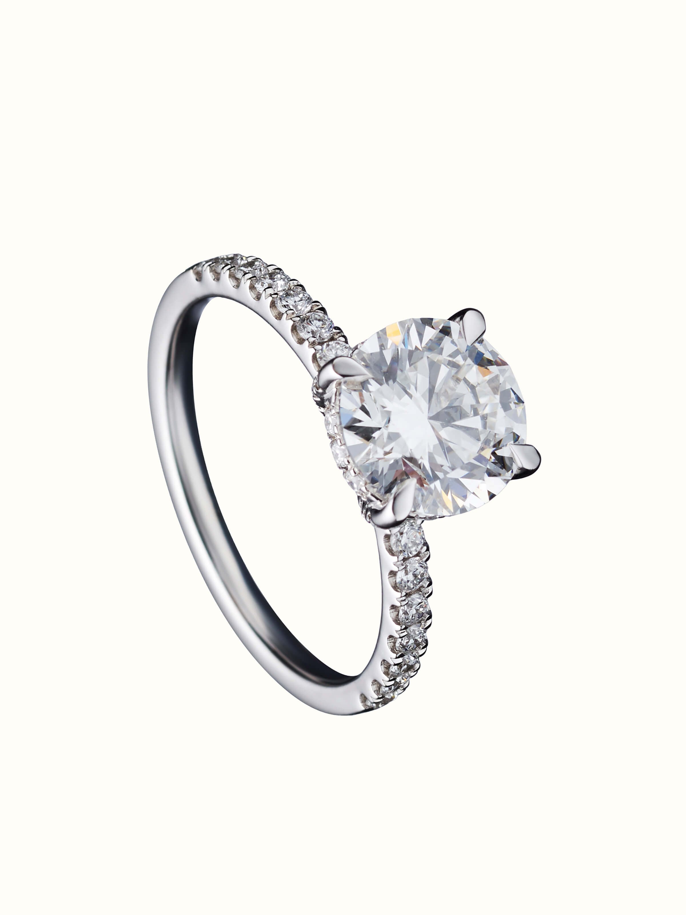 front view of open setting 14 karat gold ring with minimalist design