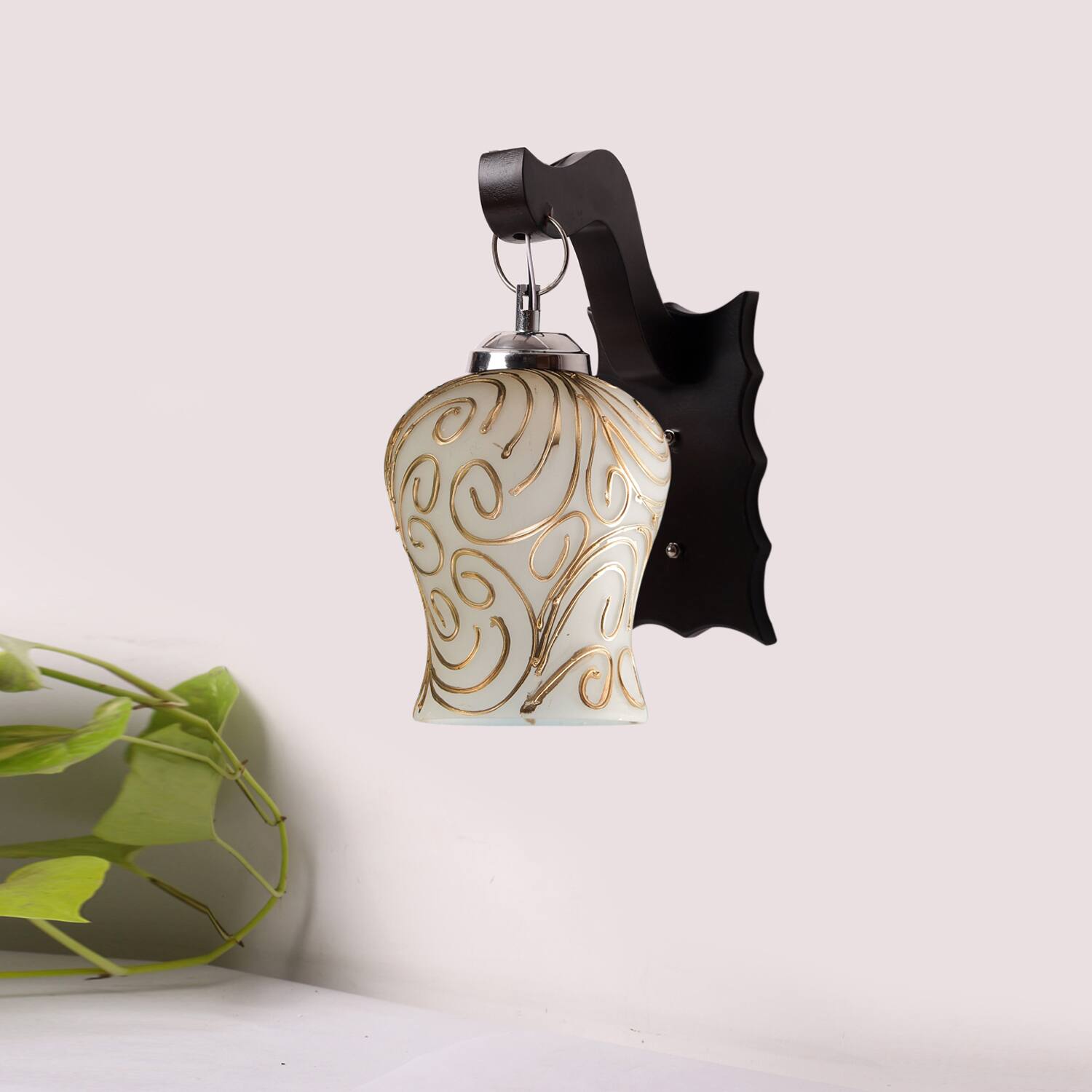 Devansh Solid Wood Electric Wall Light in Brown Colour with Multi Shade Count of 1 Light-picture-38