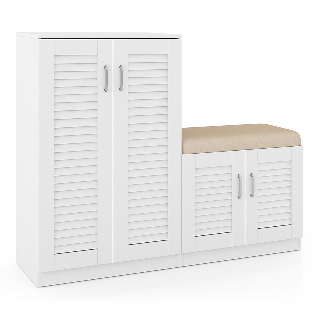 Bennis 25 Pair Shoe Rack in White Finish