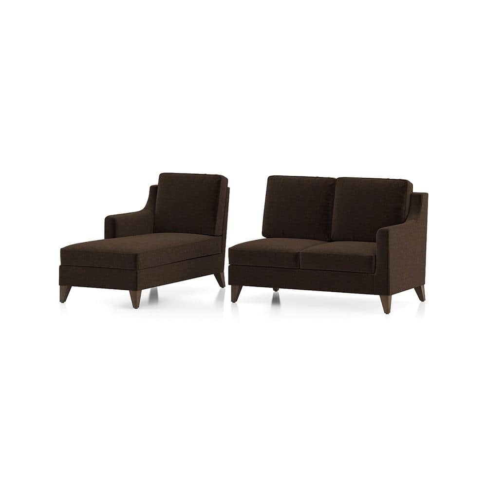 Abbey Sectional Sofa (Colour : Dark Earth, Cushion : Hard, Seater : Left Aligned 2 Seater + Left Aligned Chaise)