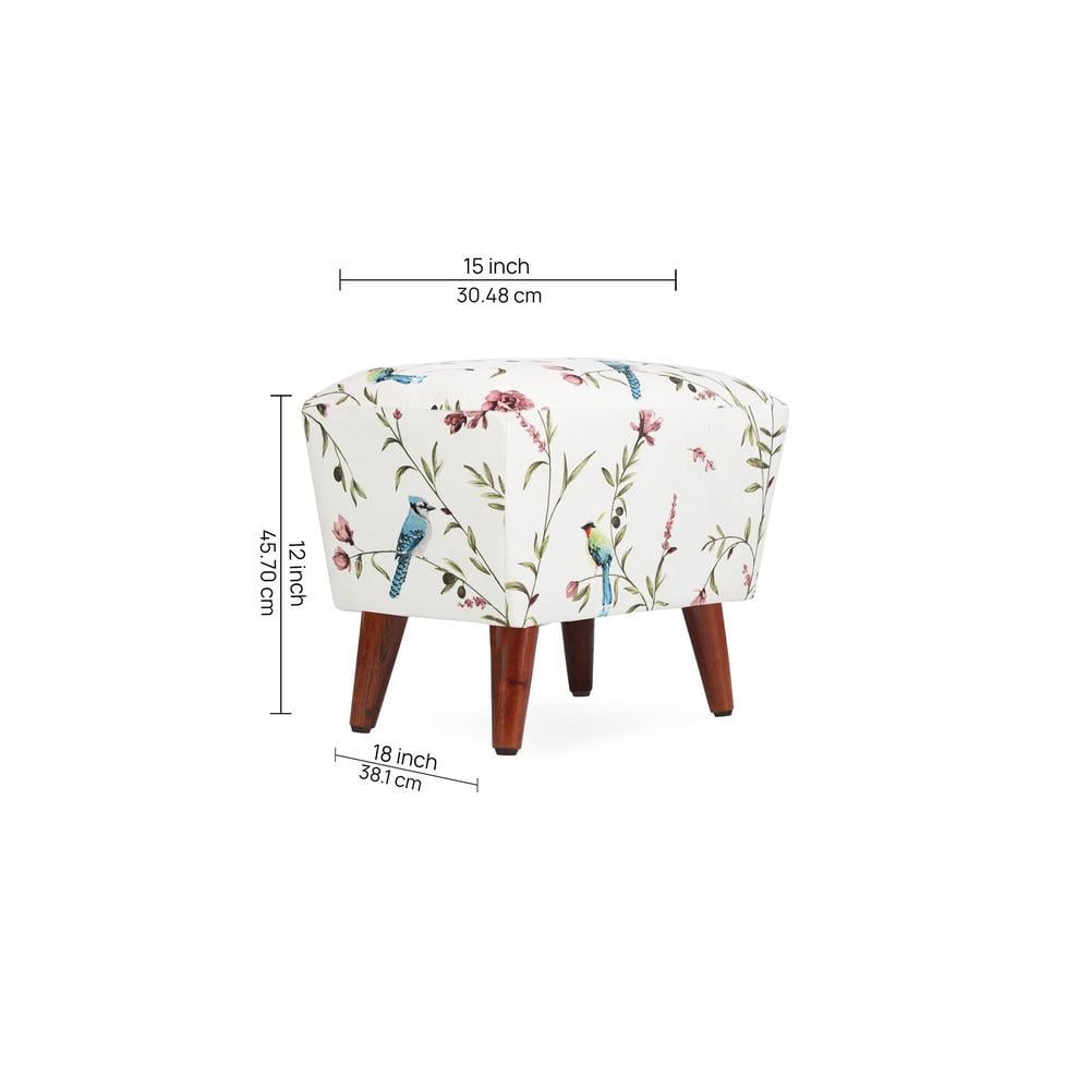Serenity Solid Wood  Ottomon in  Multicolor Colour