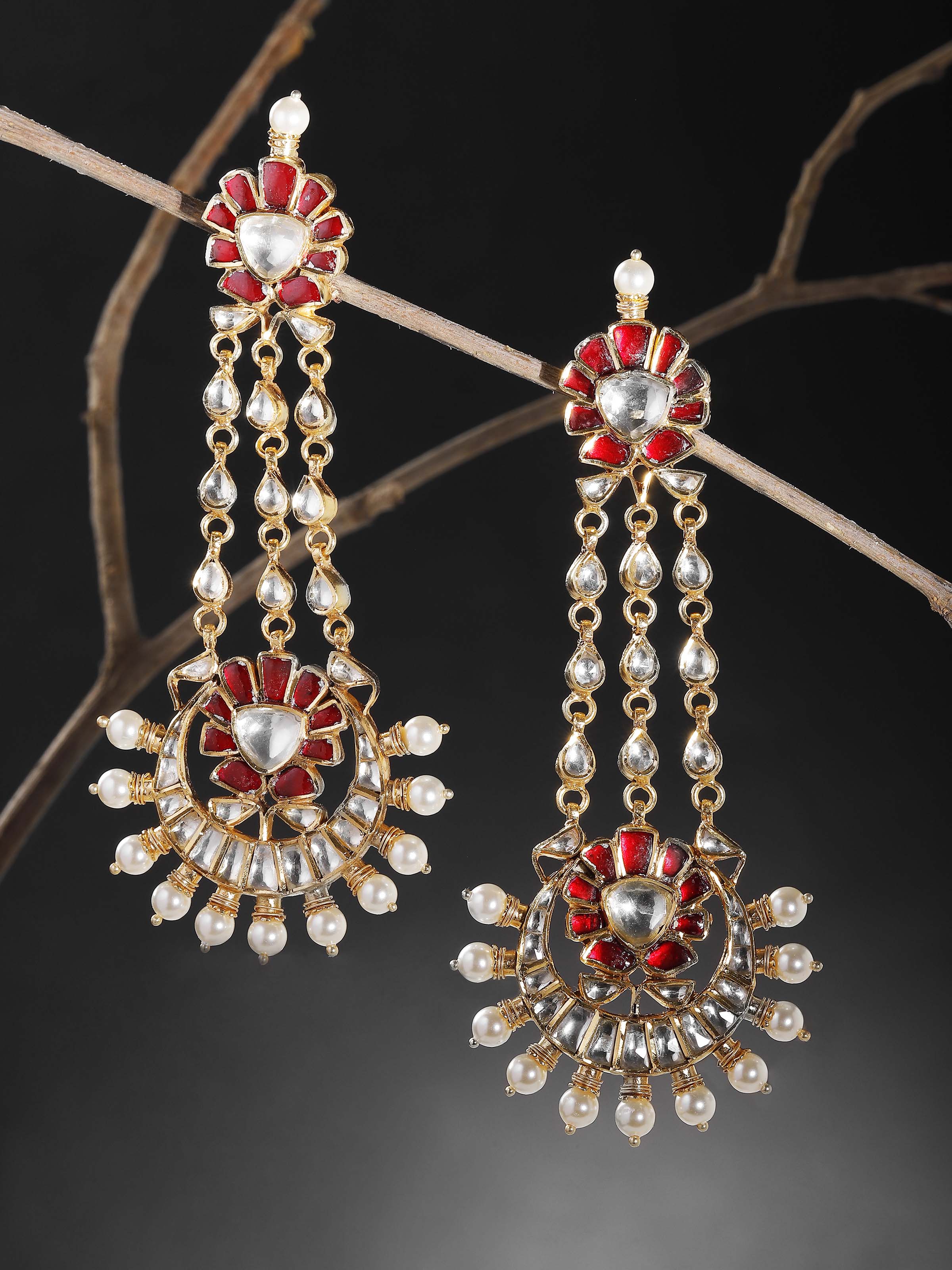 Silver smithing drop earrings worn on ears – Swadesh