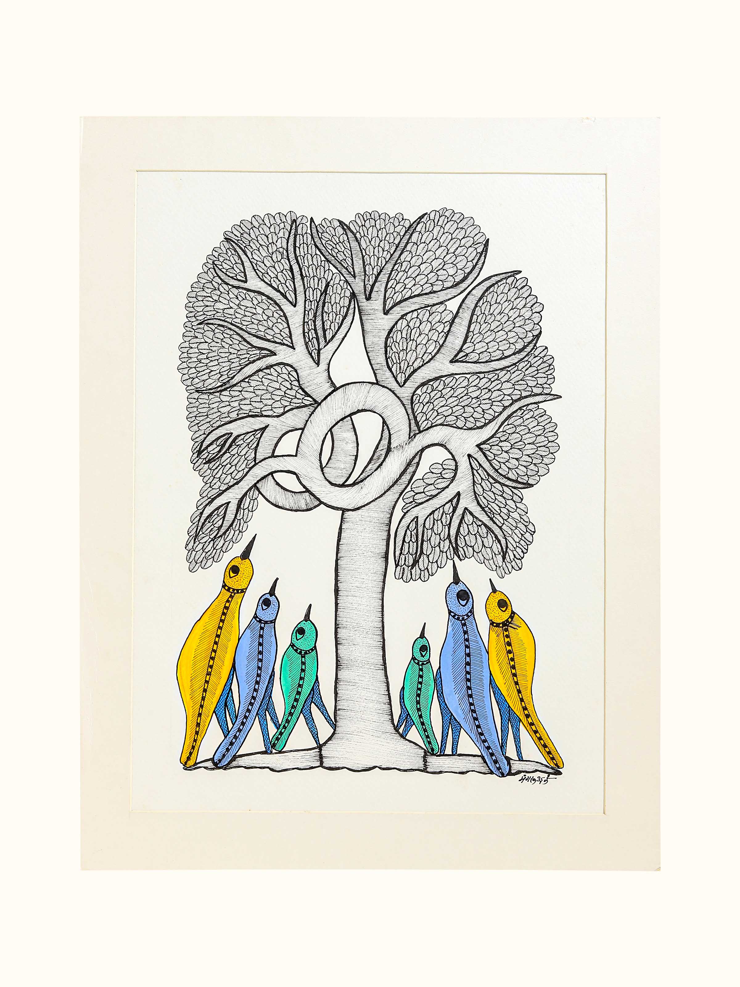 Resting Wings Gond Painting