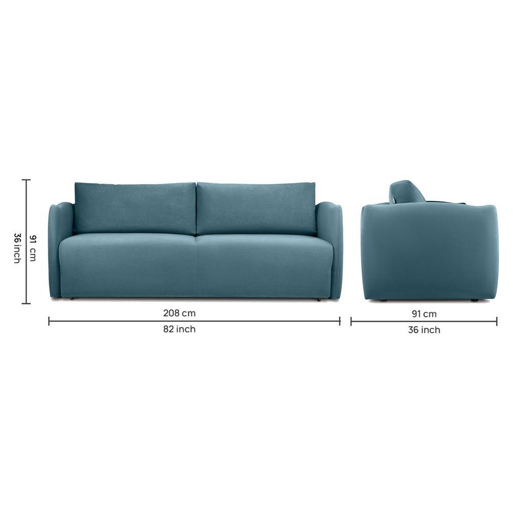 Vantella 3 Seater Fold Out Sofa Cum Bed In T Blue Colour