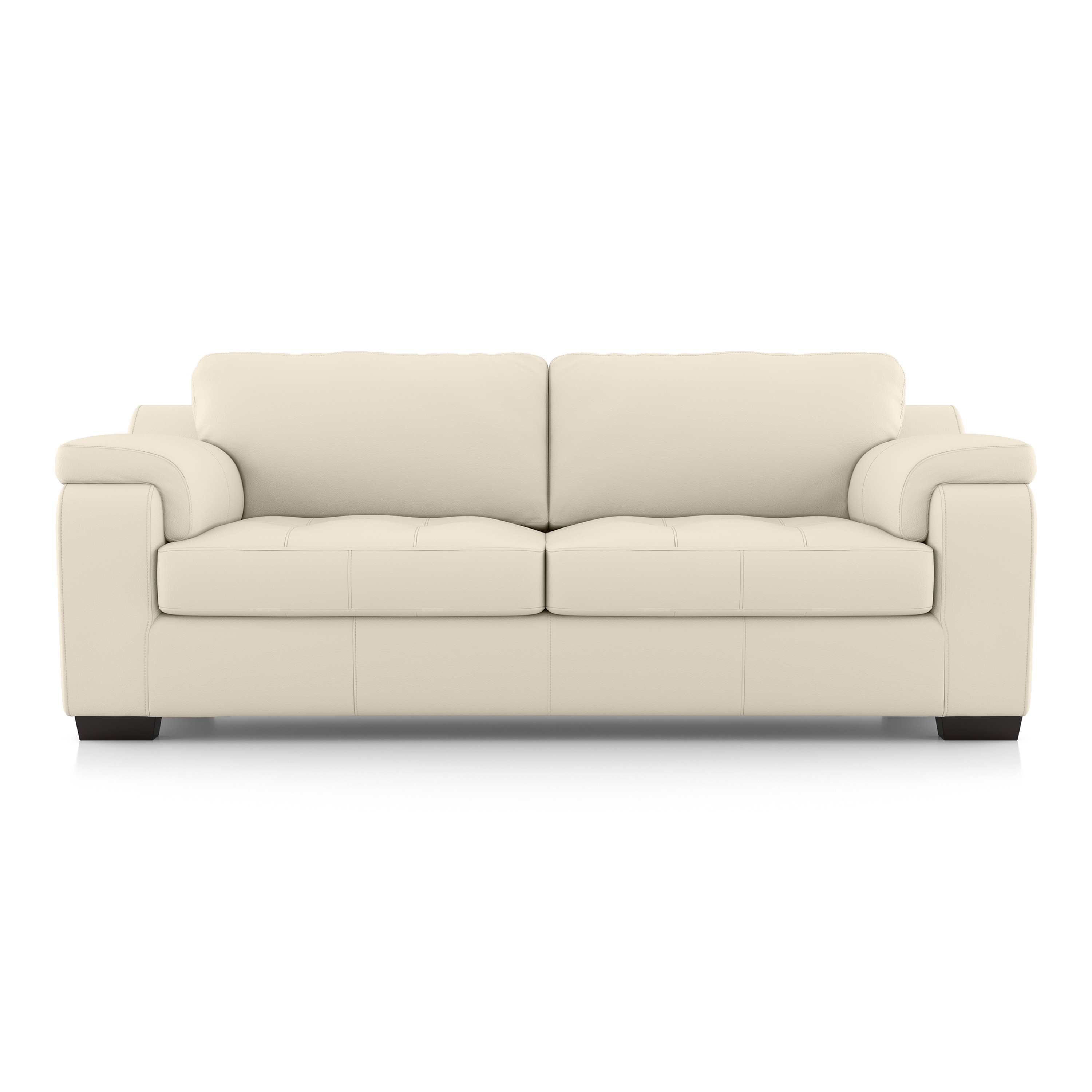 Trissino 3 Seater Premium Italian Leather Sofa In Creme Fraiche Colour