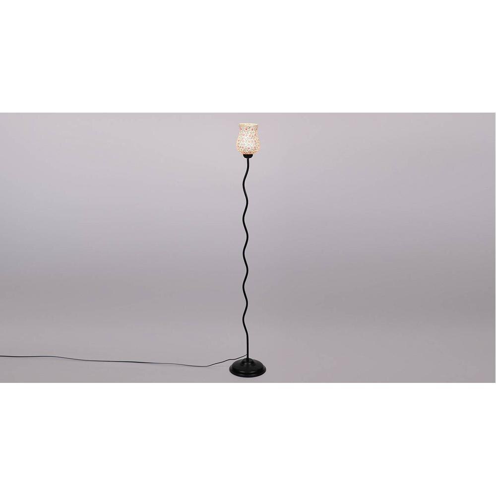 Deirdre Black Glass Shade Floor Lamp