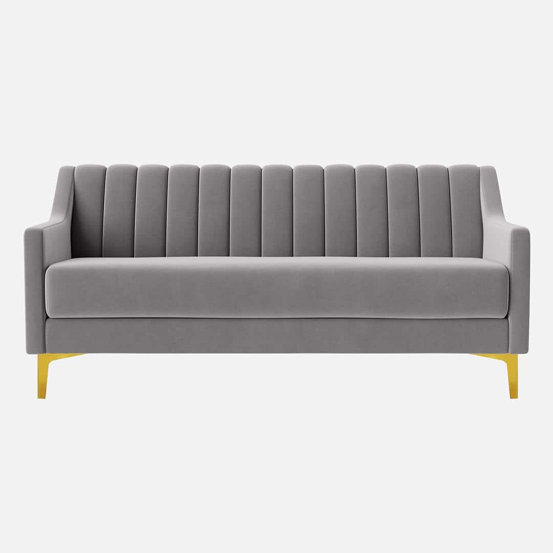 Fame Velvet 3 Seater Sofa in Grey Colour