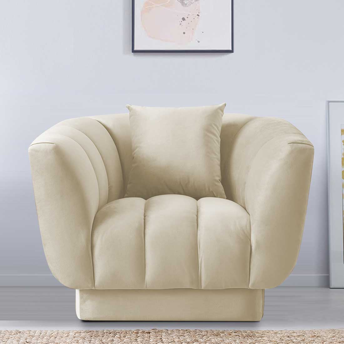 Exalt Fabric Sofa (Beige)