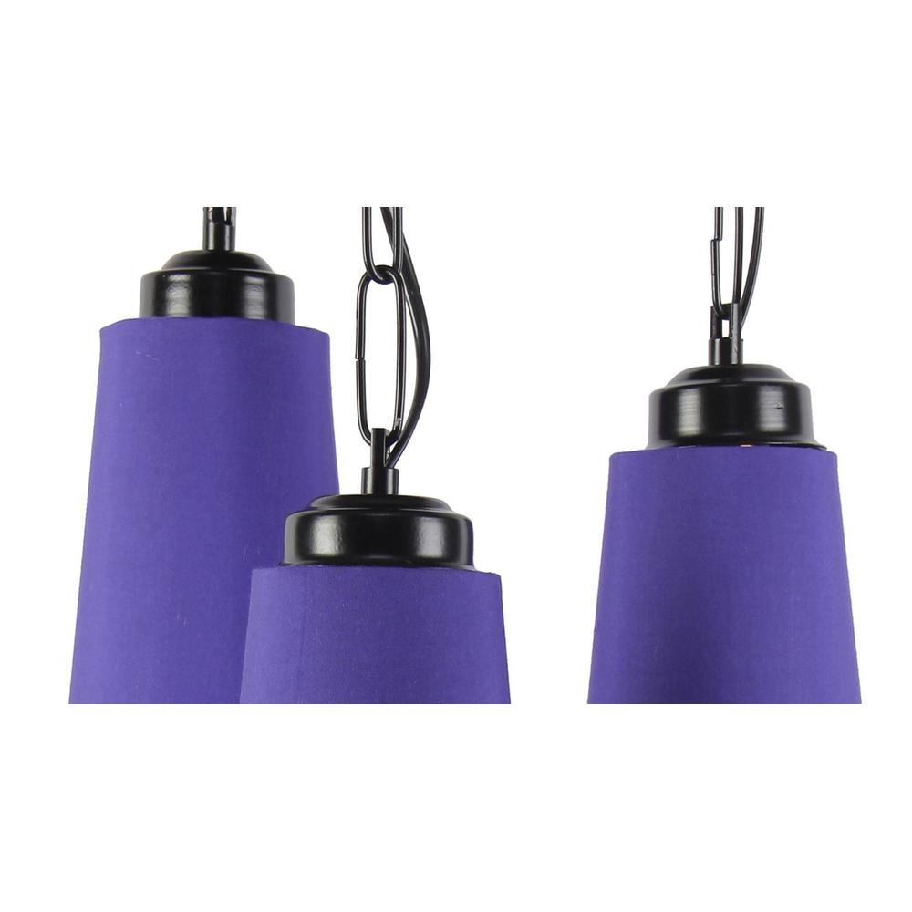 Landyn Blue Fabric Cluster Hanging Light