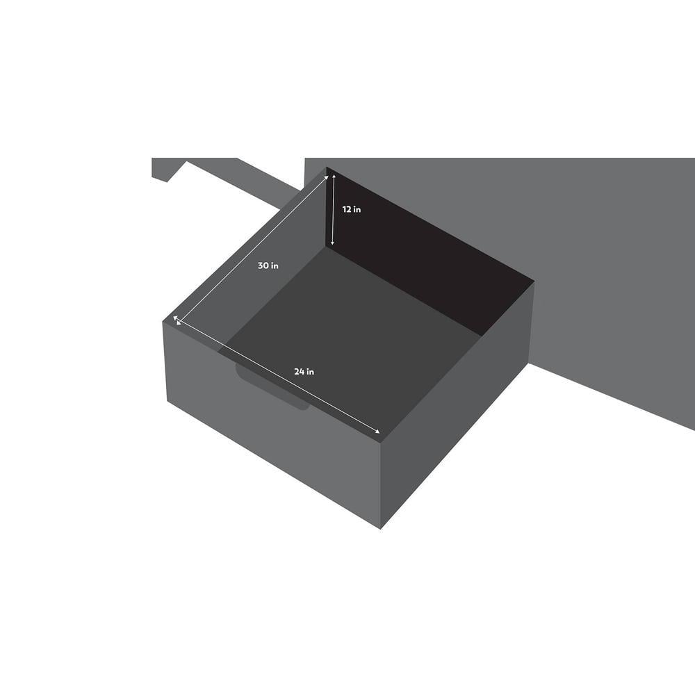 Step Up Engineered Wood Box Storage Bed in Dark Grey Colour