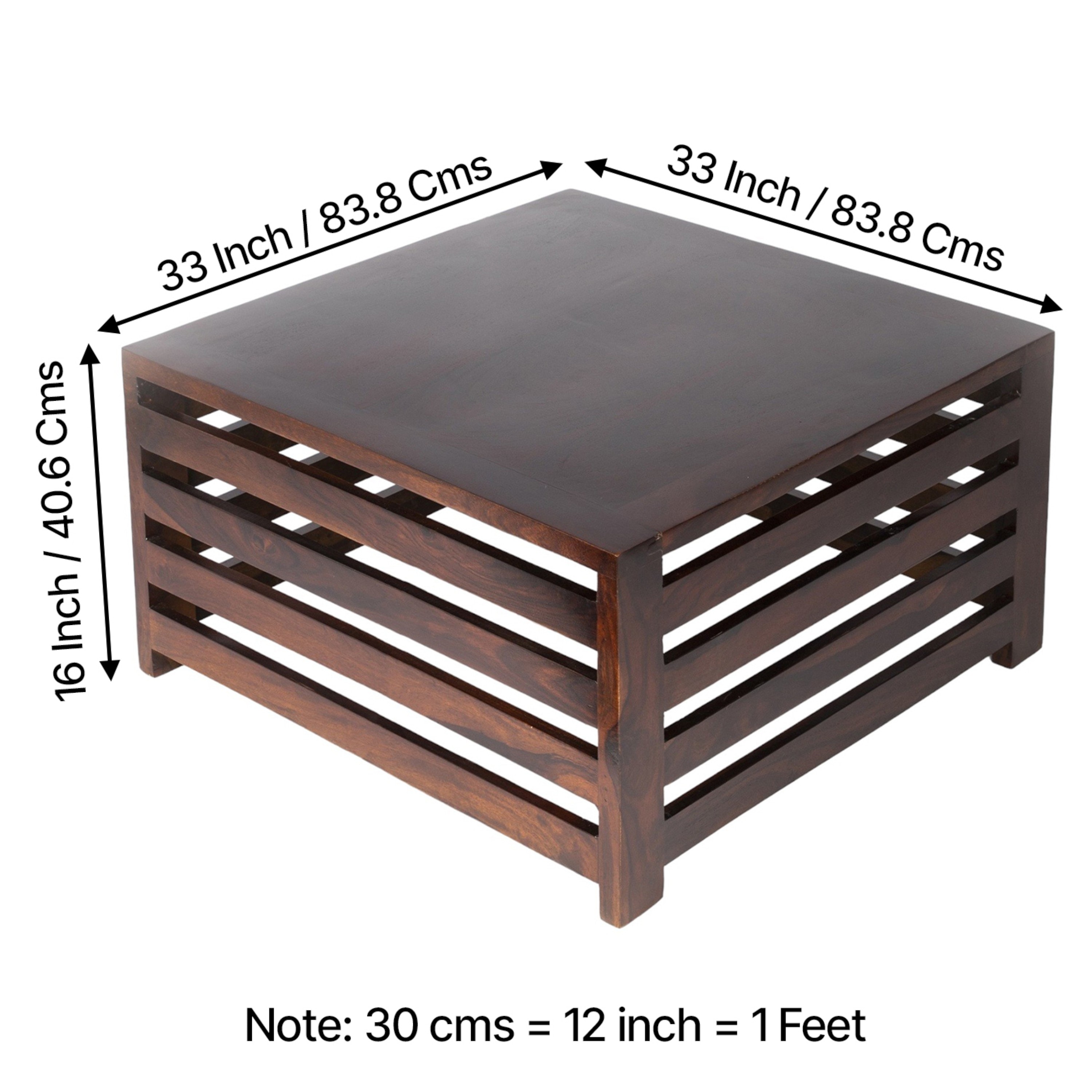 Montreal Sheesham Wood Coffee Table In Walnut Finish