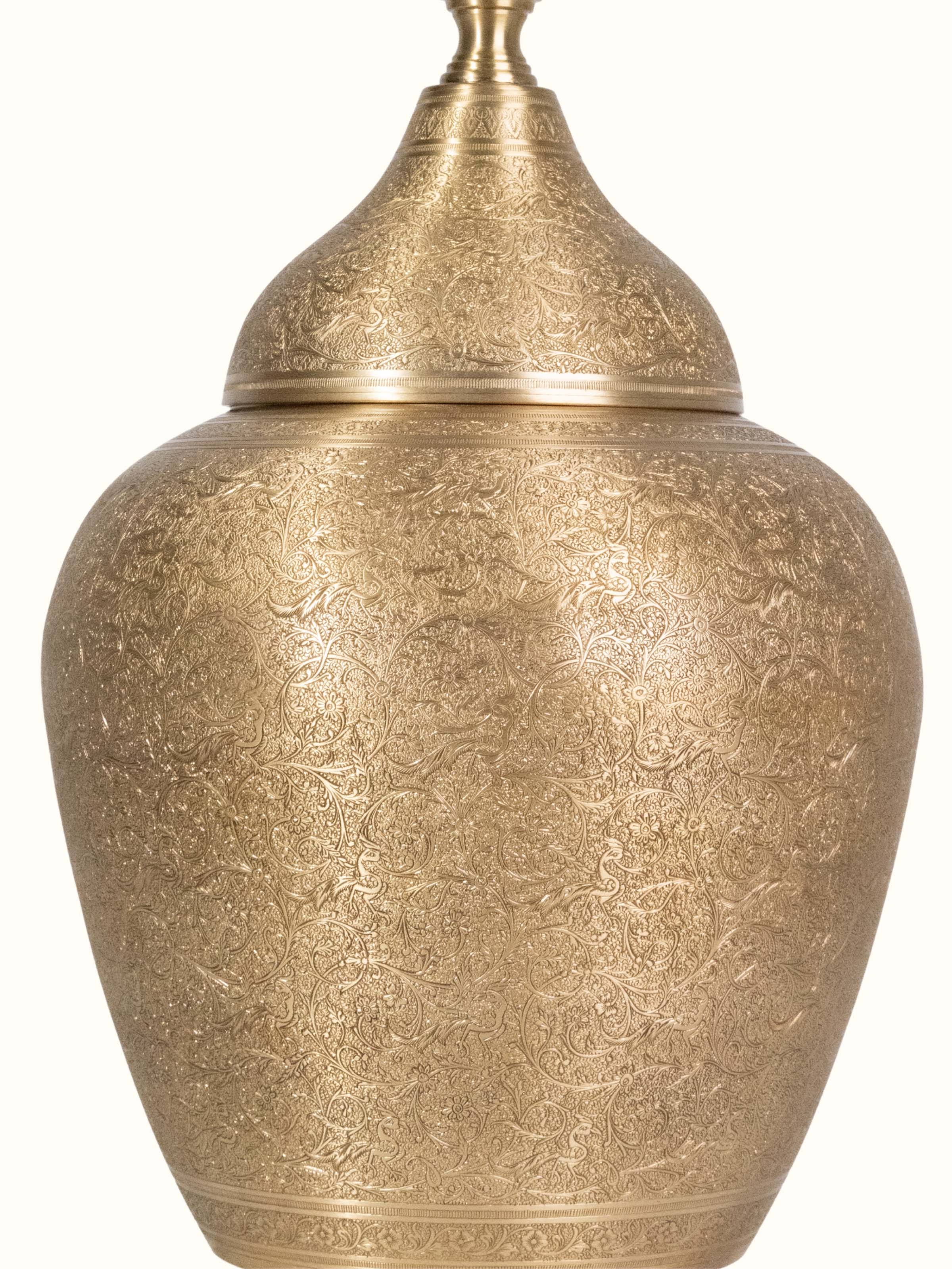 Detail shot of Brassware Decorative Temple Jar
