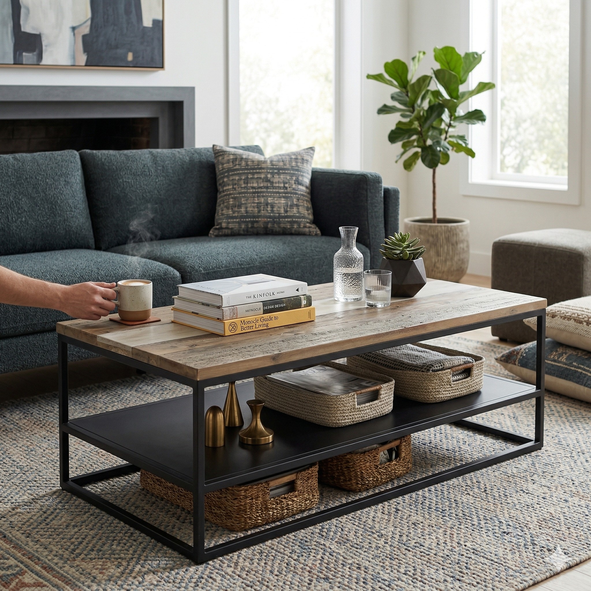Scandinavian Hachi Coffee Table Natural Wood Finish - Nestnordic
