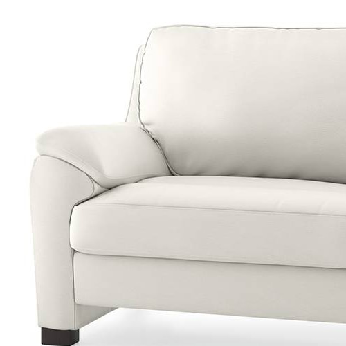 Farina 1 Seater Half Leather Sofa in White Colour