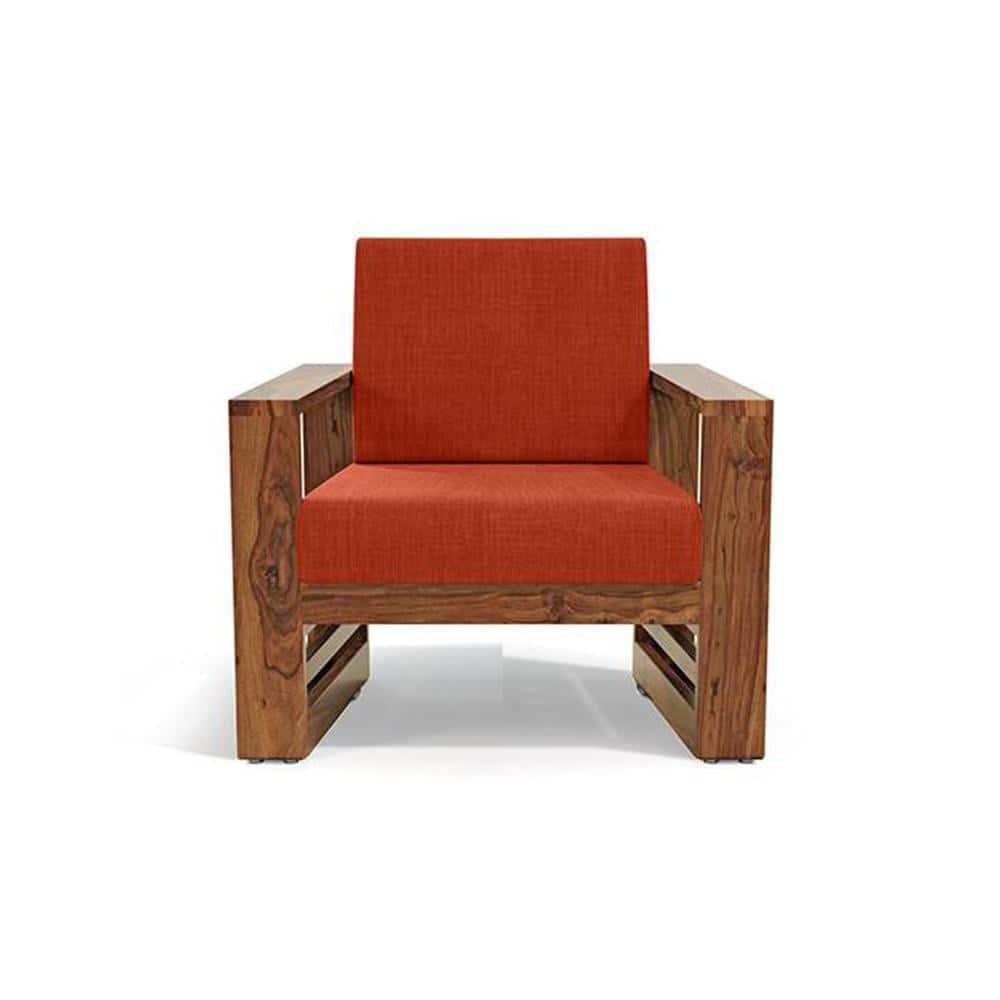 Parson 1 Seater Wooden Sofa In Teak Finish (Lava)