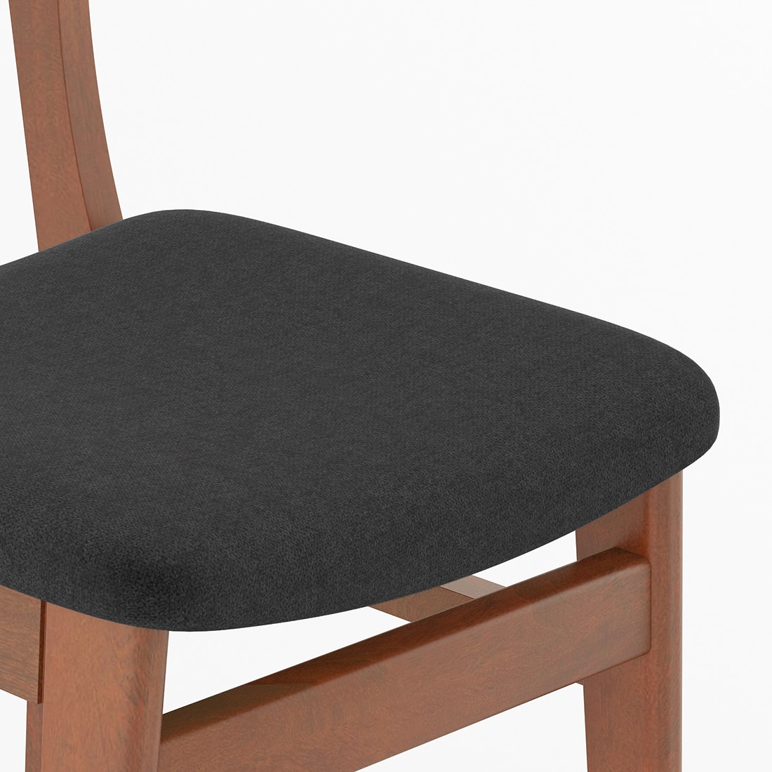 Lunar Solid Wood Dining Chair Set of 2 In Honey Finish With Urban Grey Fabric Colour