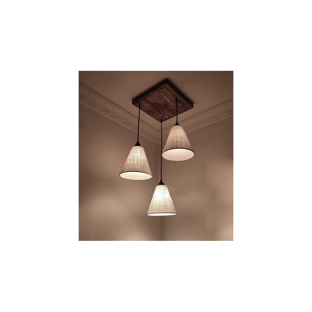 Terzo Brown Solid Wood Cluster Hanging Light