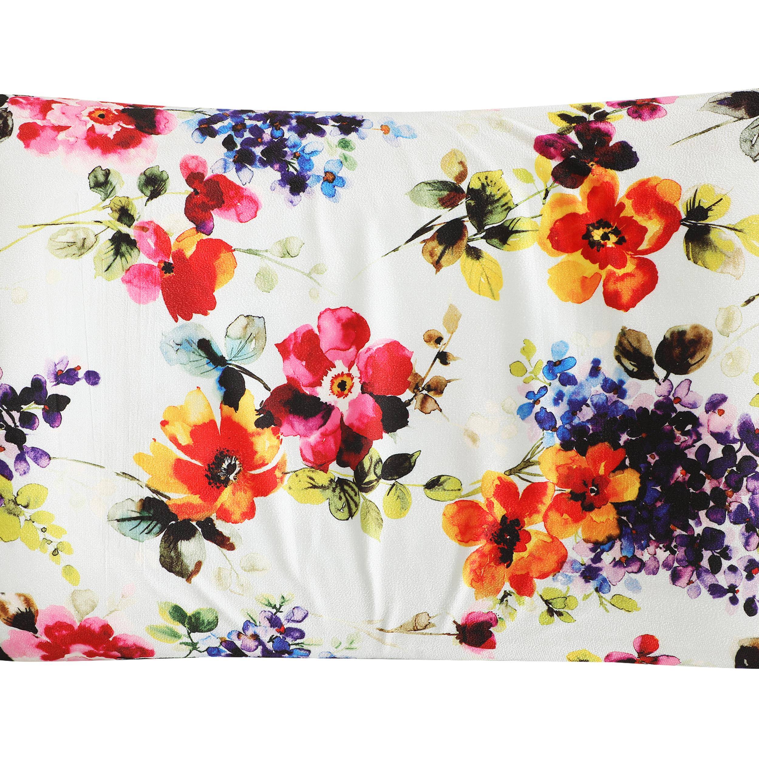 Zuno Multicolor Floral Print Seating Stool