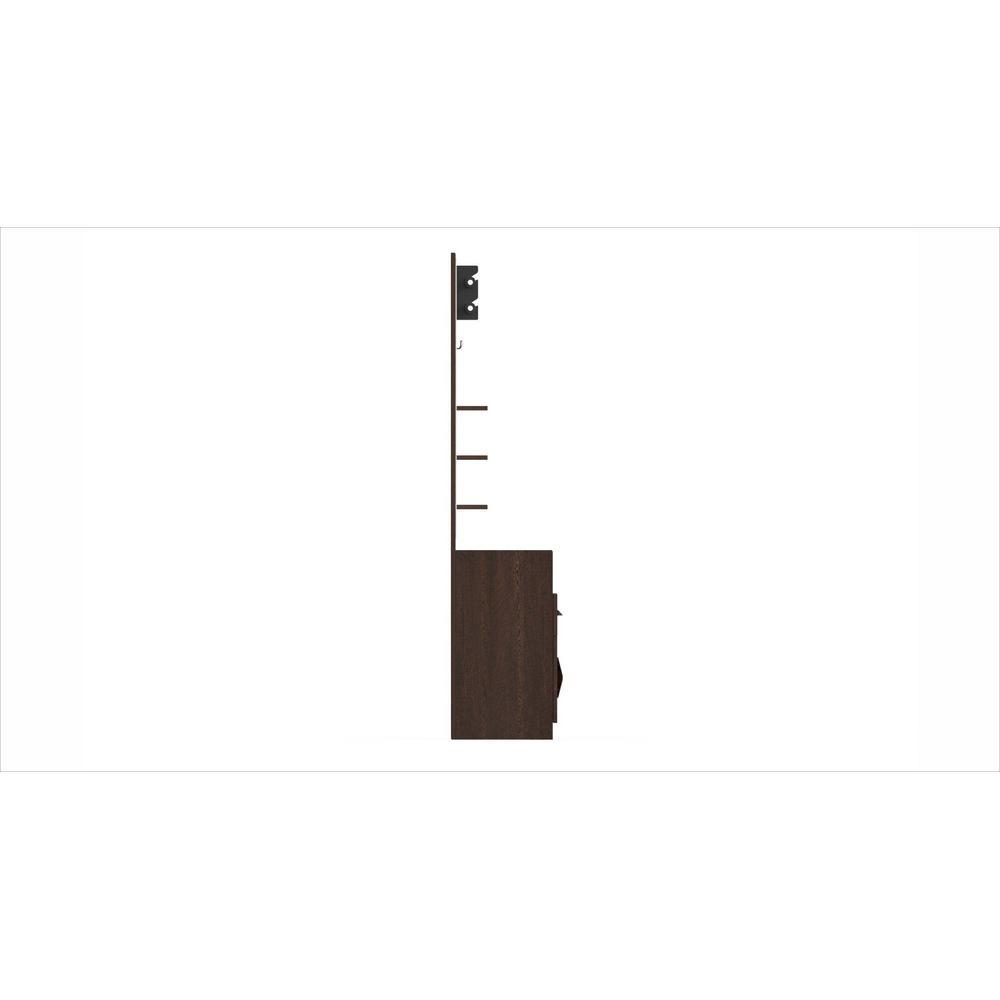 Darci Engineered Wood Dressing Table Mirror with Shelves, Bangle Holder & Hooks (Wenge)