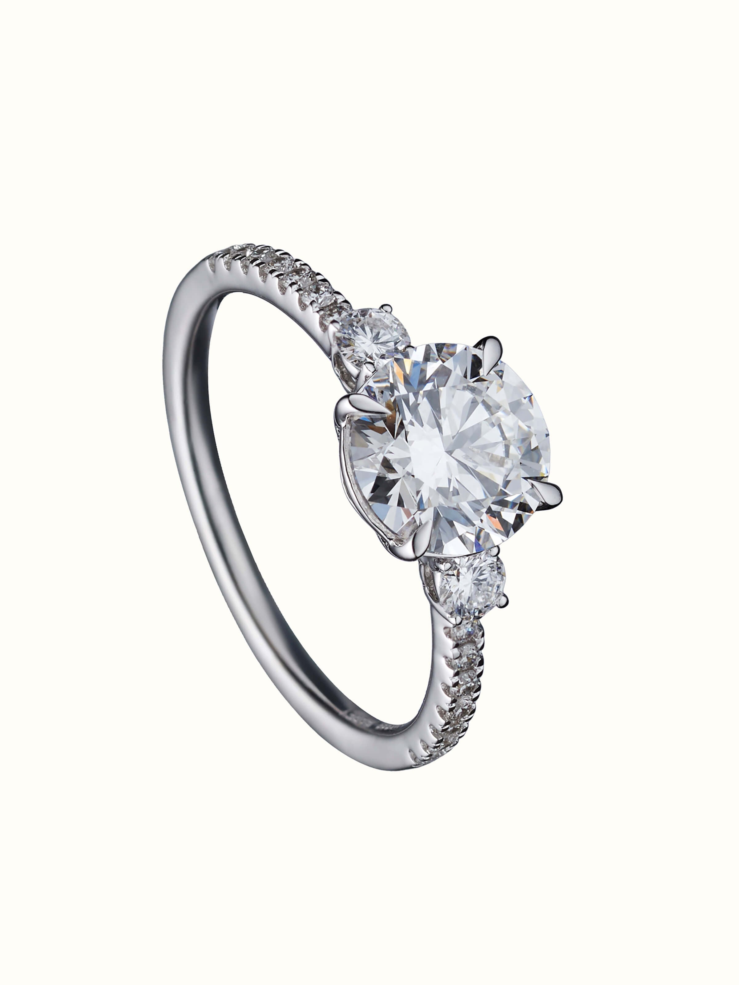 front view of open setting 14 karat gold ring with minimalist design