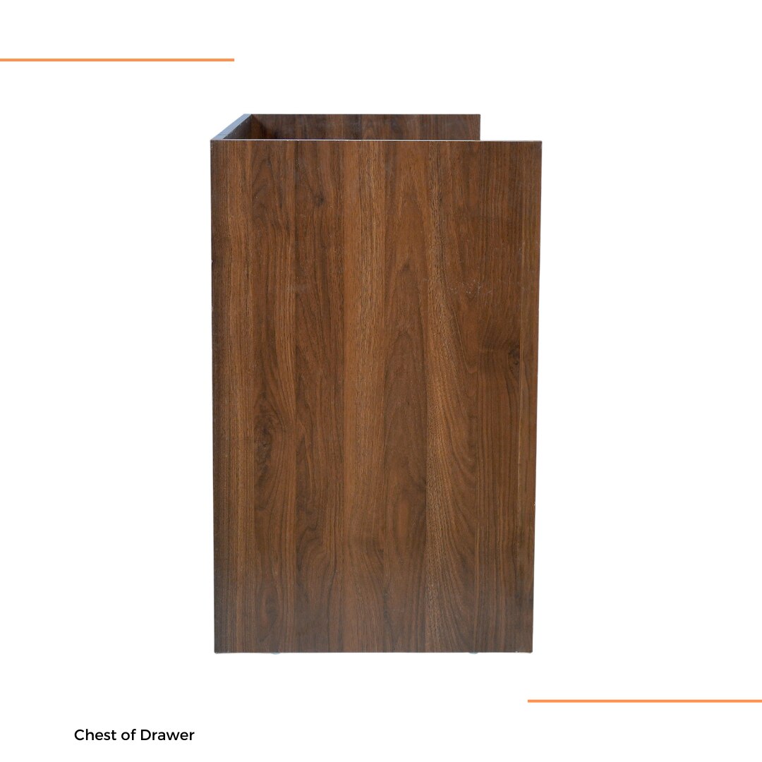 Crestwood 6 Chest of Drawers in Columbian Walnut and Frosty White Finish
