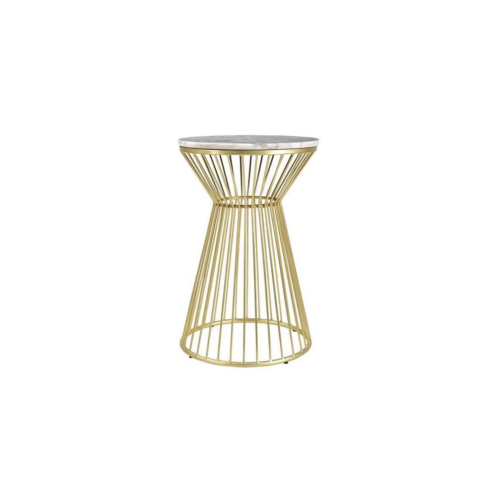 Lachlan Metal Side Table in  Gold Finish