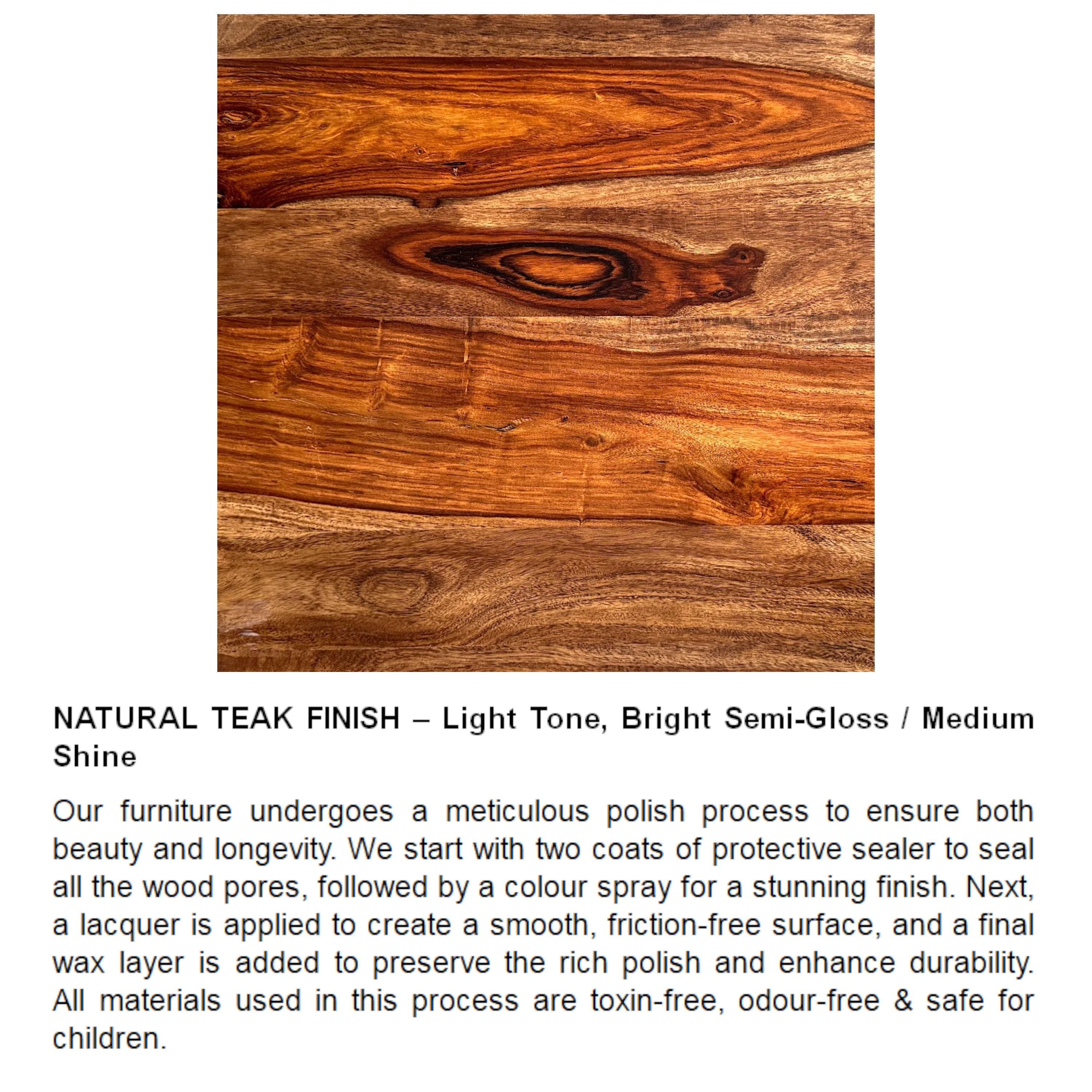 Lyon Sheesham Wood Contemporary Square Coffee Table In Natural Teak Finish