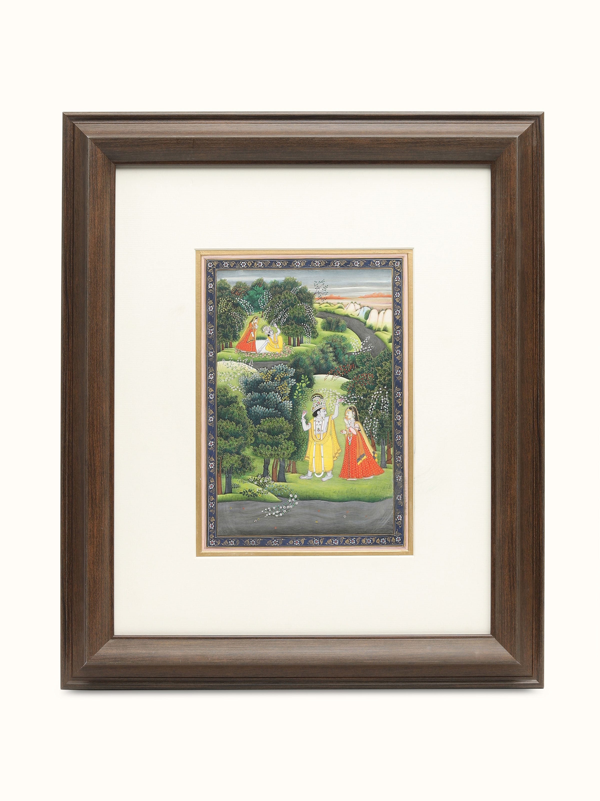 Krishna In Forest Miniature Painting