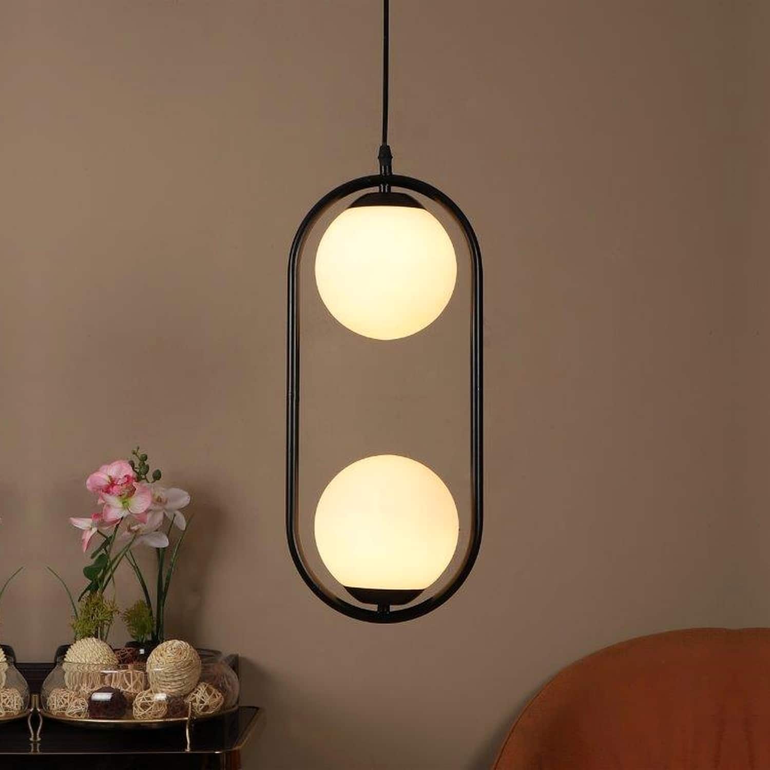 Eliante Serence Black Iron Hanging Light With E27 Holder In Black Colour