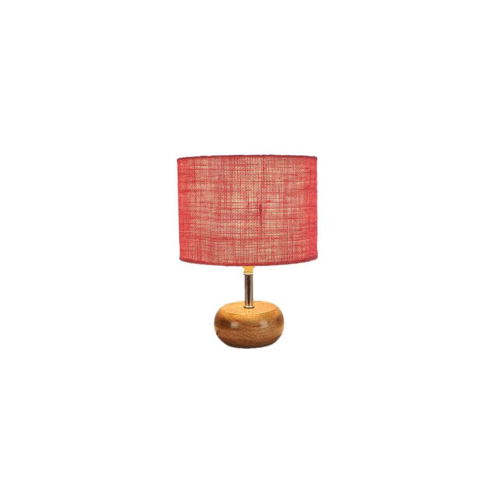 Maeve Pink jute & solid wood table lamp