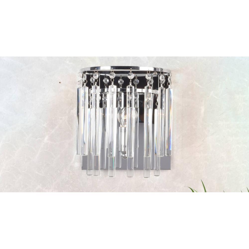 Silver Orchid Taylor Silver Single-light Crystal Wall Light