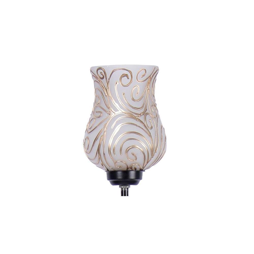 Luna Multicolour Glass Floor Lamp with Black Iron Base