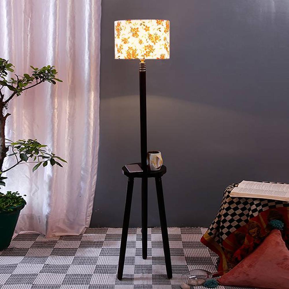 Gwen Multicolour Cotton Shade Floor Lamp