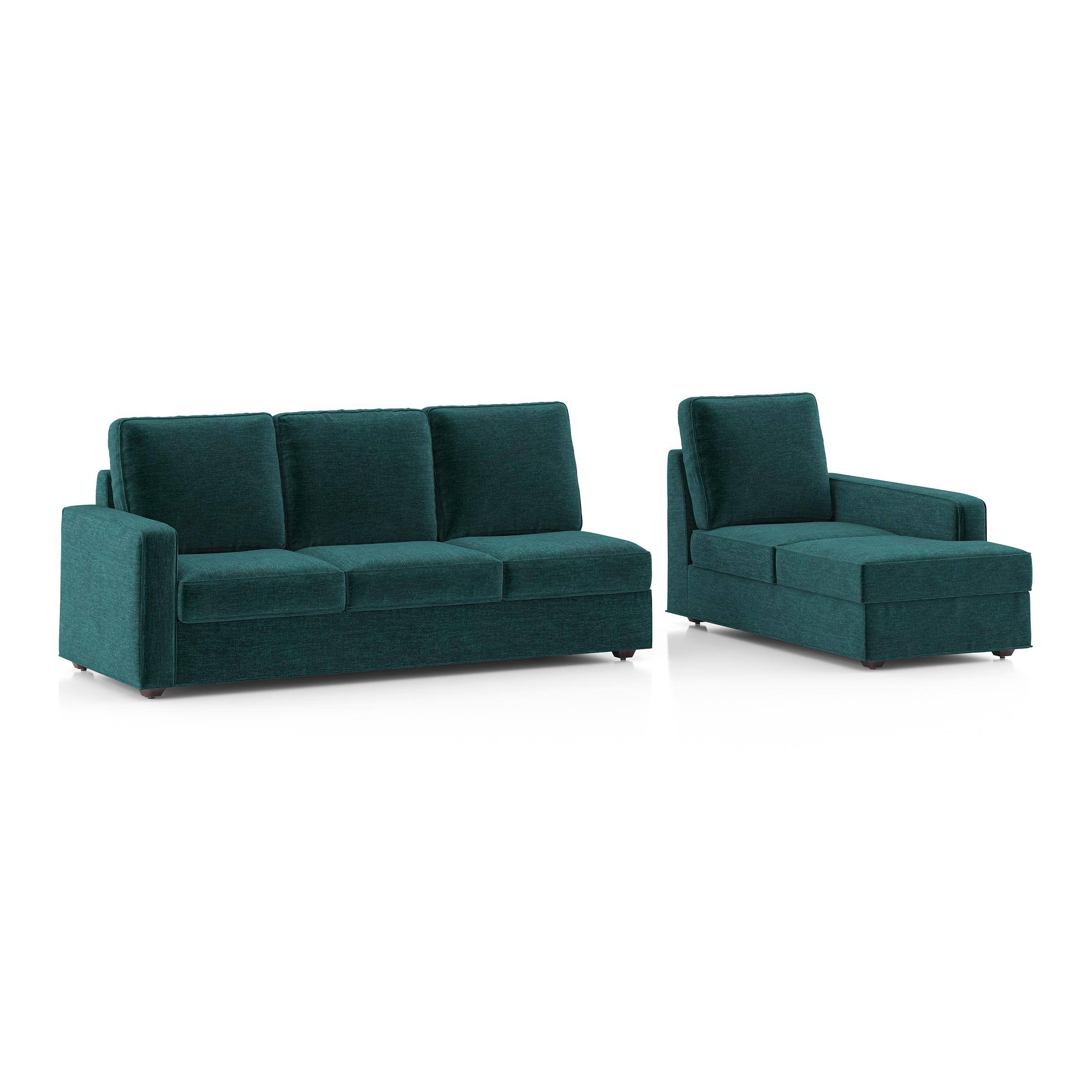 Apollo Compact Sofa (Colour : Malibu, Cushion : Hard, Back Type : High Back, Seating Capacity : Right Aligned 3 Seater + Right Aligned Chaise + Ottoman)