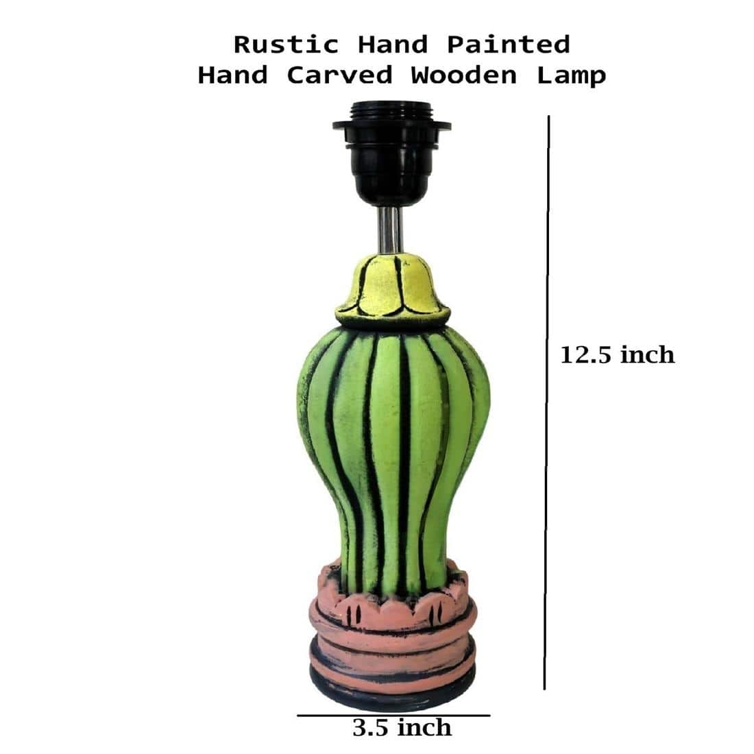 Gada Handcrafted Wooden Table Lamp in Multicolor