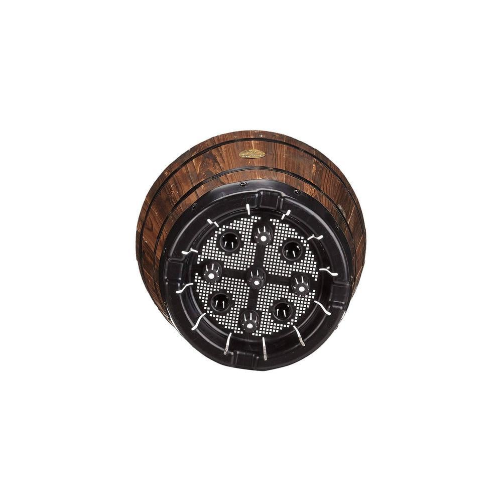 VegTrug Wooden Barrel Planters 37cm Burnt Oak