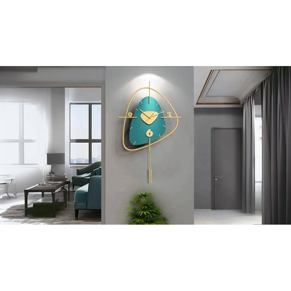 Ahmet Blue Metal Wall Clock