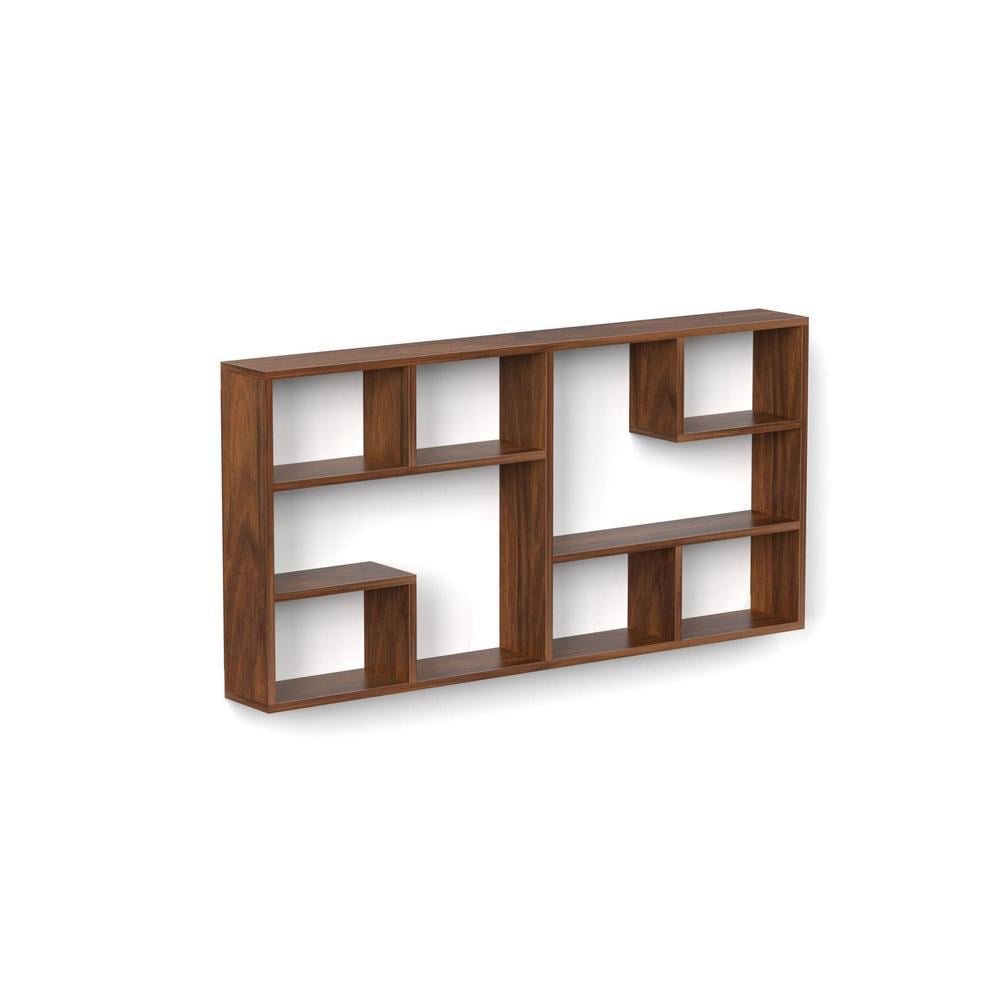 Petree Engineered Wood Wall Mounted Floating Shelf Display Rack Decorative for Livingroom Hall Décor Home Furniture (Brown Maple)