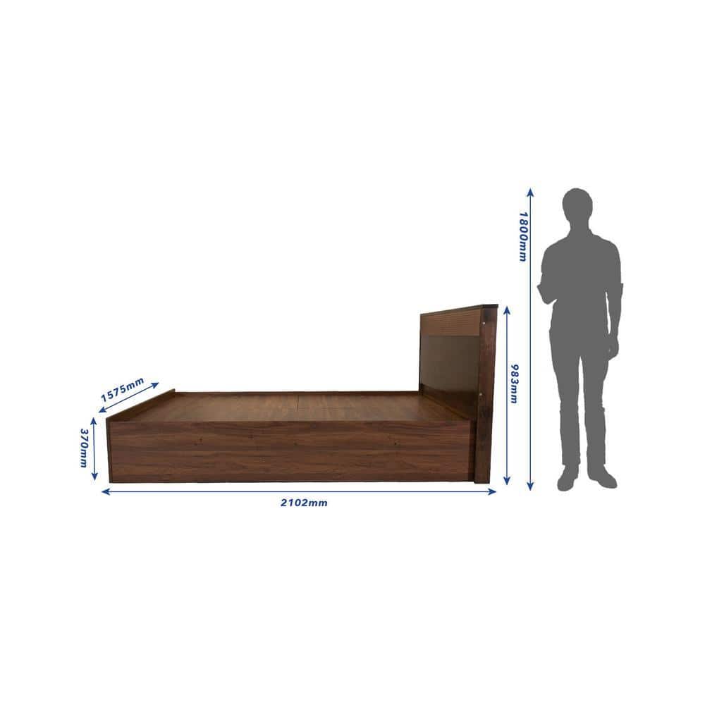 Erinnyes Solidwood Headbord With Box Storage Queen Bed