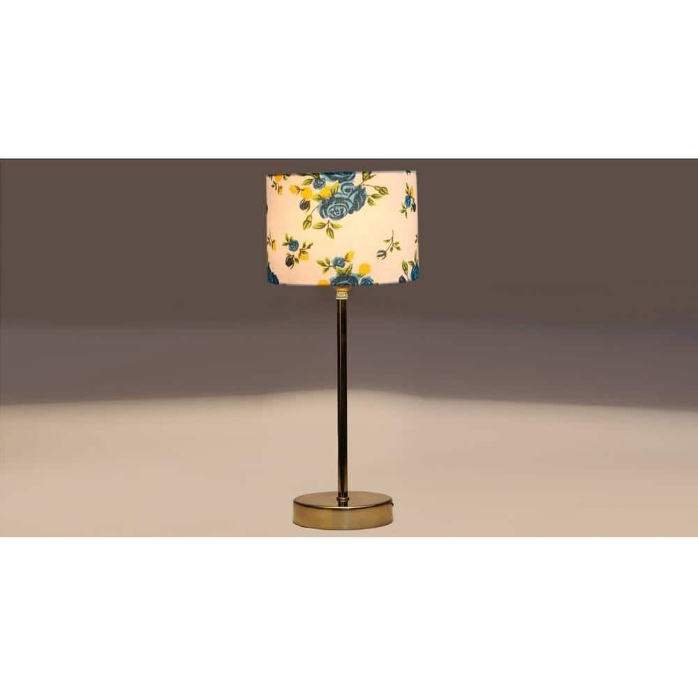 Multicolor cotton with Metal Gold Table Lamp