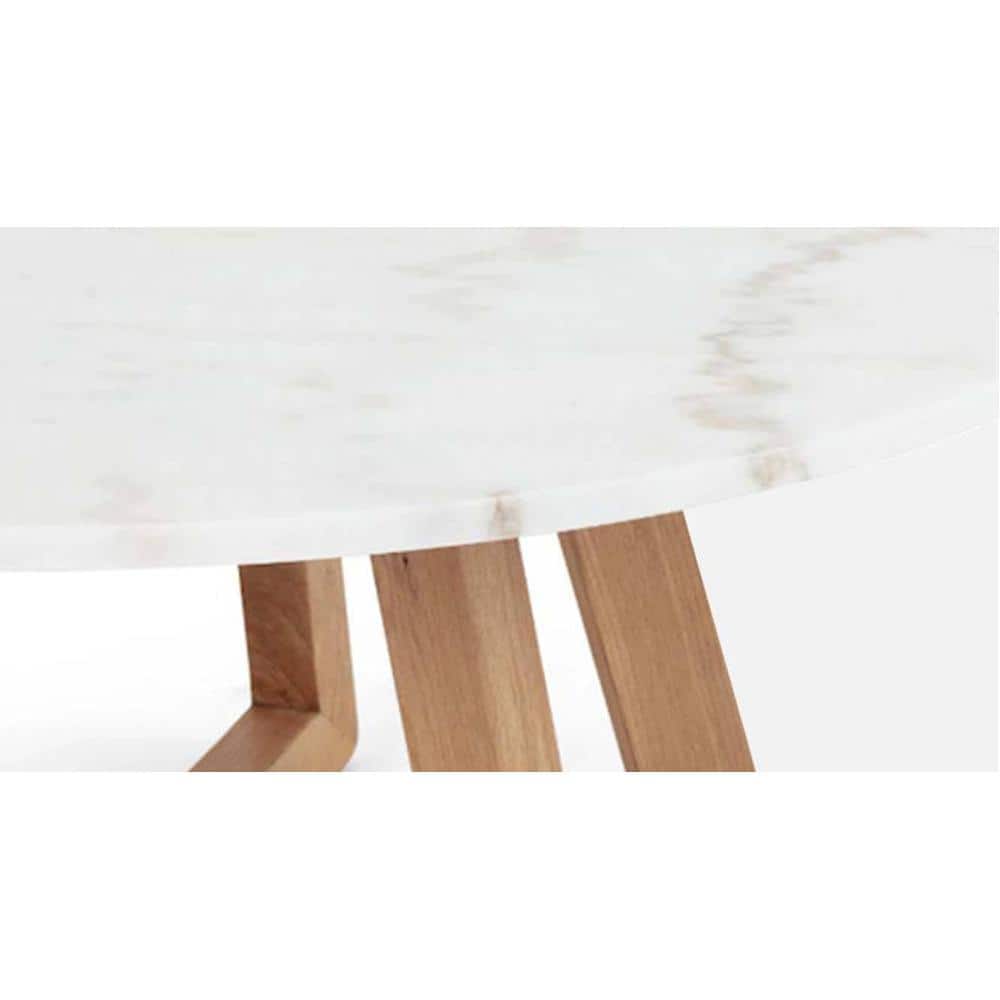 Hormi Series Round Coffee Table With White Stone Top