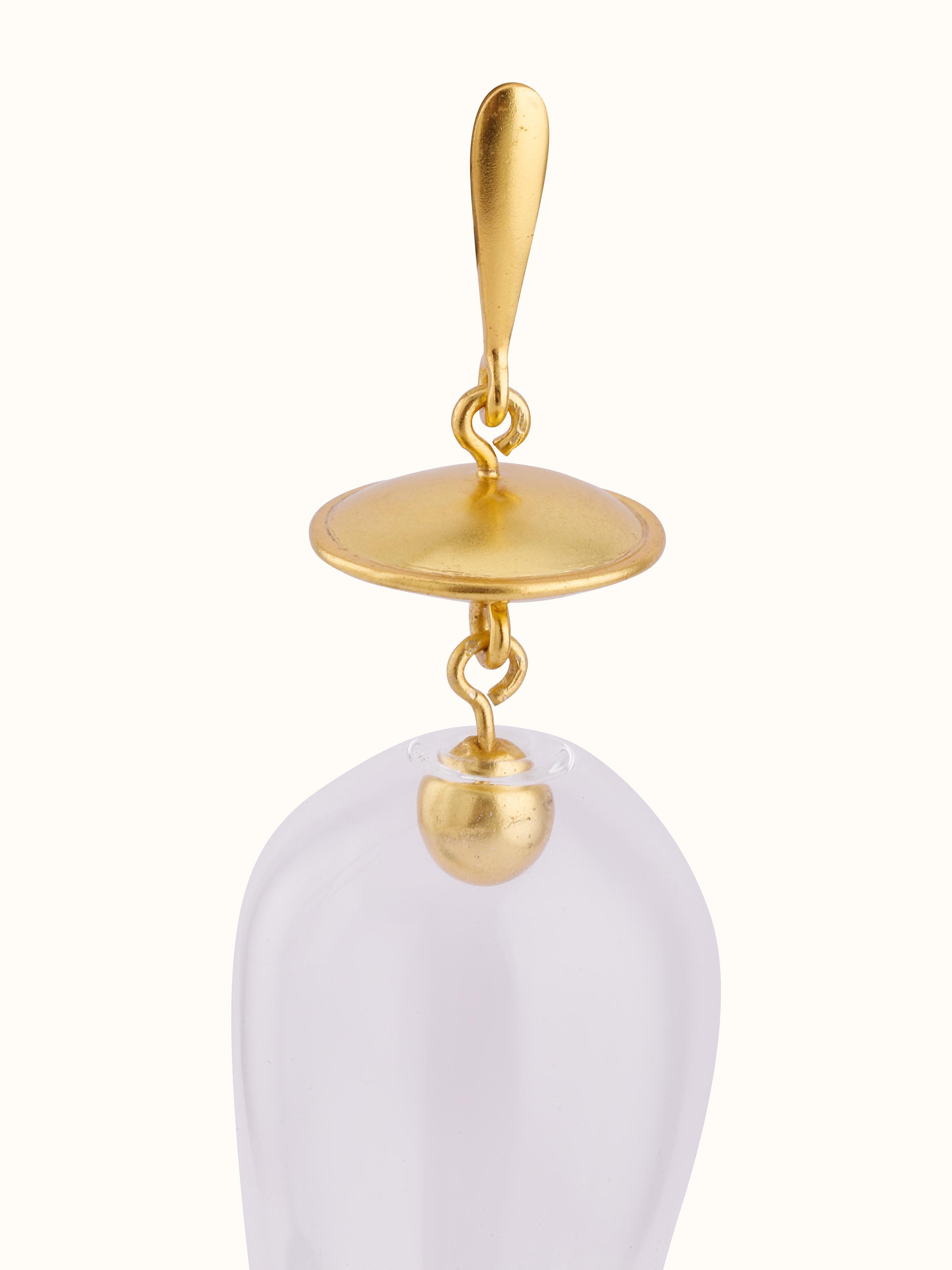 Silver Flame Glass Drop Earrings