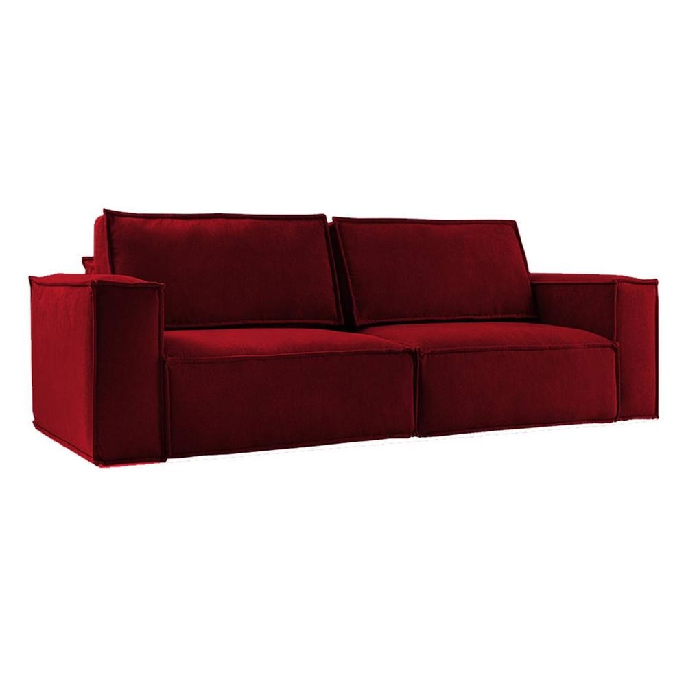 Skult 3 Pull Out Sofa Cum Bed In Maroon Colour