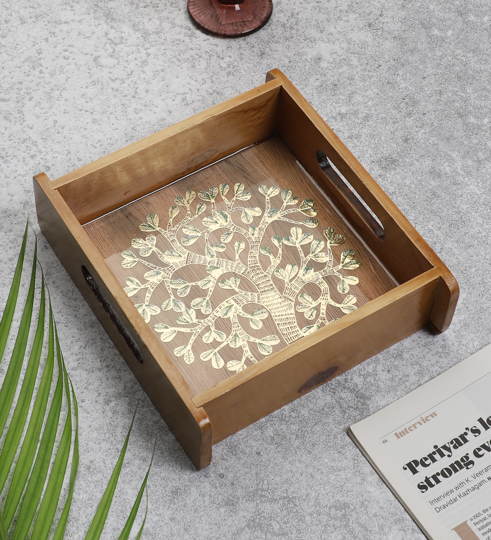 Tree of Life Square Tray - Small - ShreeJee Creations