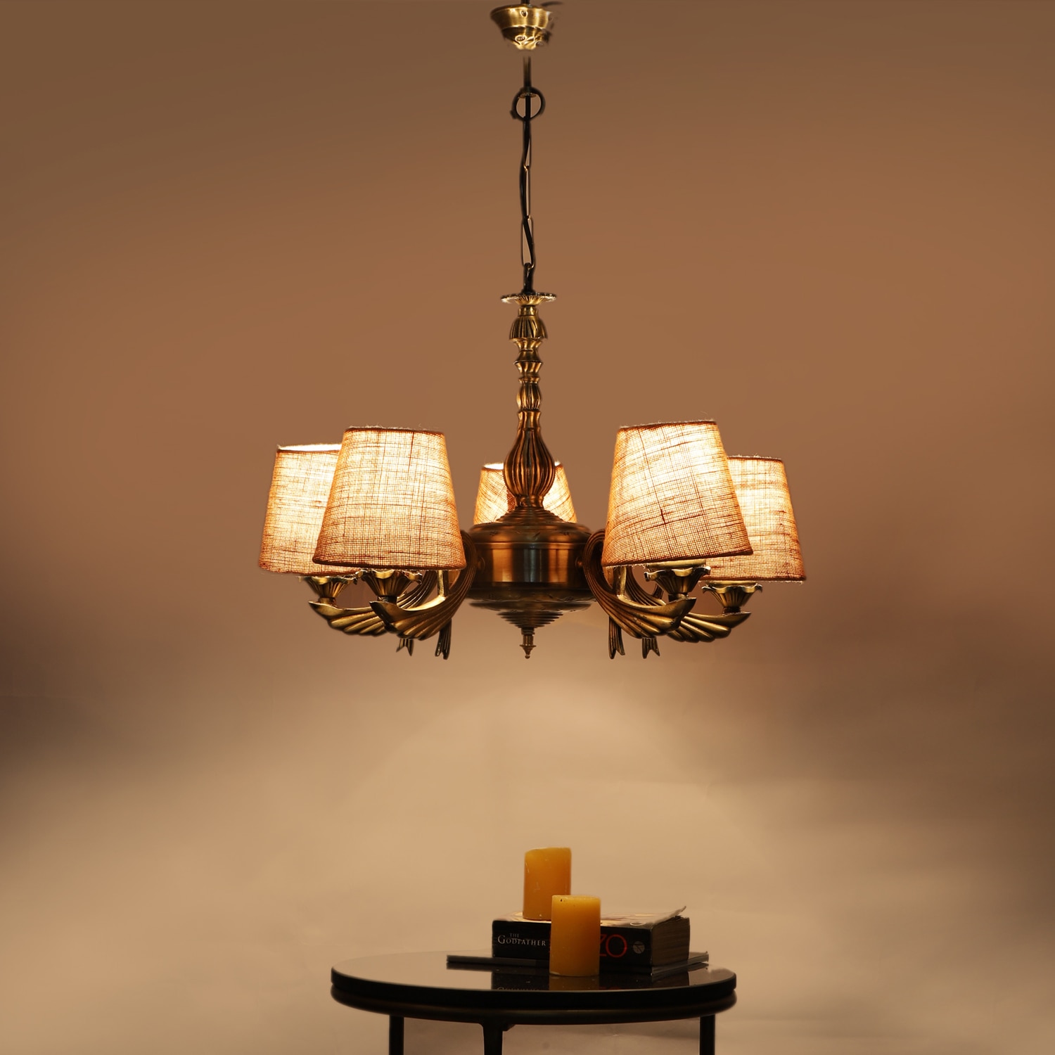 Devansh Dual Steel Metal  Wallmounted Lamp With Cotton Off-White Shade