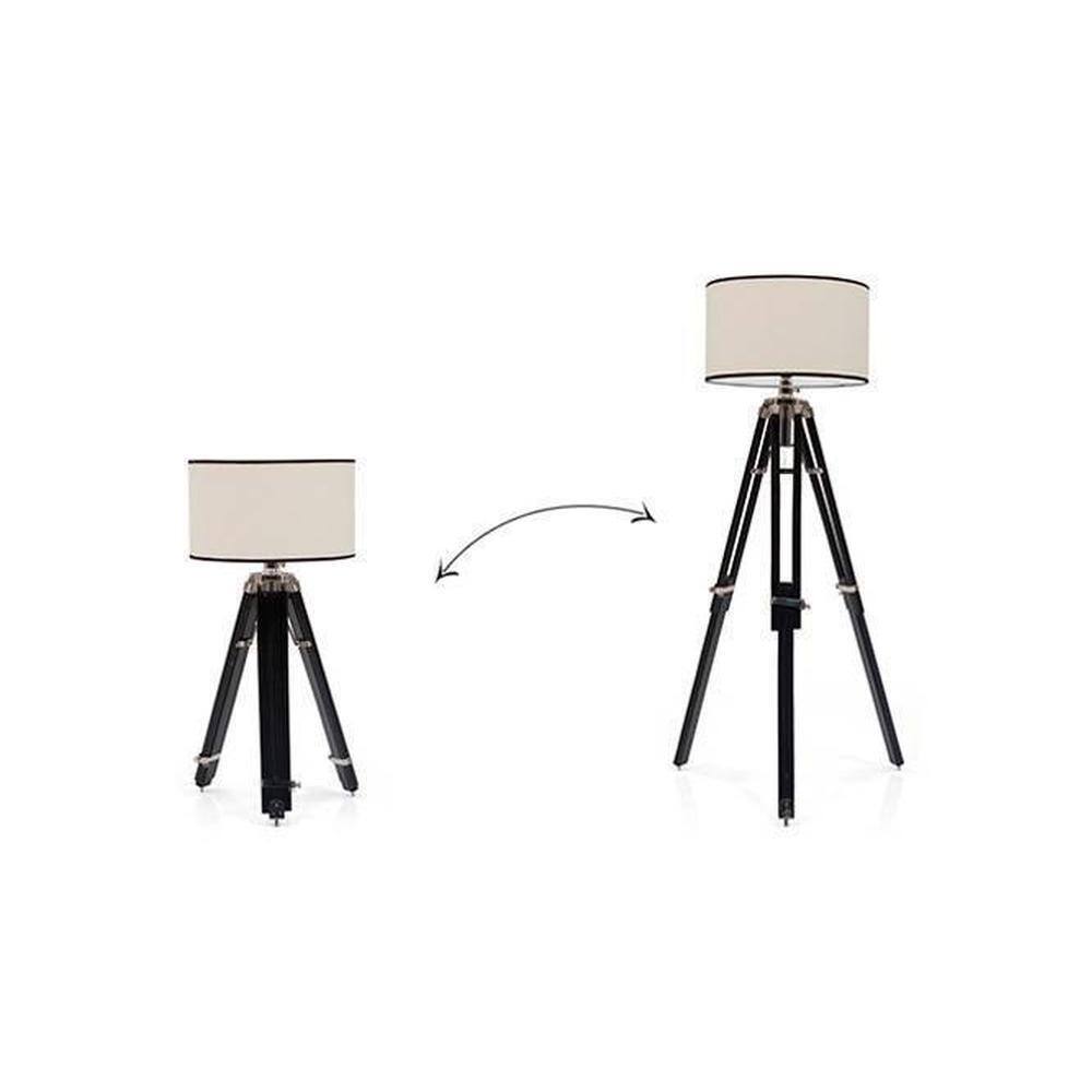 Hubble Tripod Floor Lamp Colour Cotton White Drum Shade